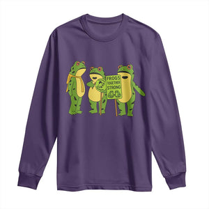 Frogs Together Strong Long Sleeve Shirt Portland Frog Resist Protest TS02 Purple Print Your Wear
