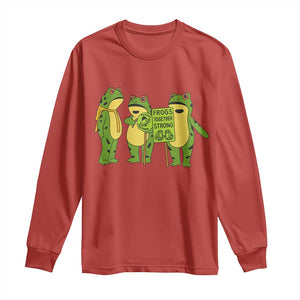 Frogs Together Strong Long Sleeve Shirt Portland Frog Resist Protest TS02 Red Print Your Wear