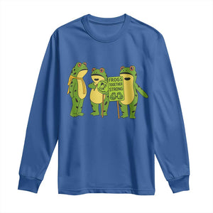 Frogs Together Strong Long Sleeve Shirt Portland Frog Resist Protest TS02 Royal Blue Print Your Wear