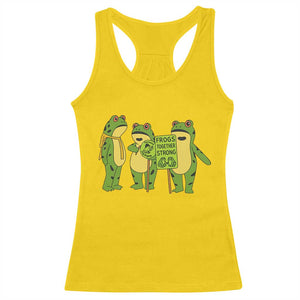 Frogs Together Strong Racerback Tank Top Portland Frog Resist Protest TS02 Daisy Print Your Wear