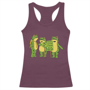 Frogs Together Strong Racerback Tank Top Portland Frog Resist Protest TS02 Maroon Print Your Wear
