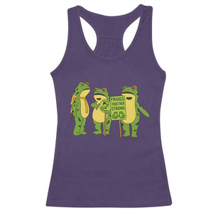 Frogs Together Strong Racerback Tank Top Portland Frog Resist Protest TS02 Purple Print Your Wear
