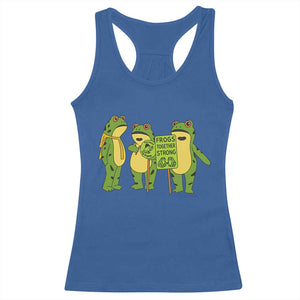 Frogs Together Strong Racerback Tank Top Portland Frog Resist Protest TS02 Royal Blue Print Your Wear