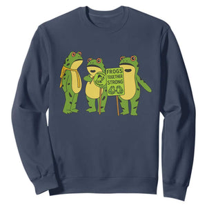 Frogs Together Strong Sweatshirt Portland Frog Resist Protest TS02 Navy Print Your Wear