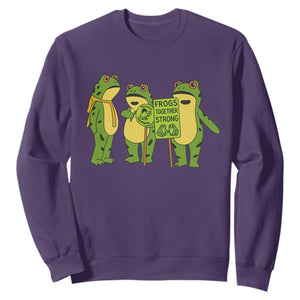 Frogs Together Strong Sweatshirt Portland Frog Resist Protest TS02 Purple Print Your Wear