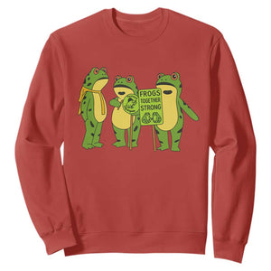 Frogs Together Strong Sweatshirt Portland Frog Resist Protest TS02 Red Print Your Wear