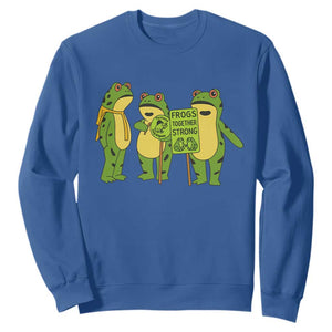 Frogs Together Strong Sweatshirt Portland Frog Resist Protest TS02 Royal Blue Print Your Wear