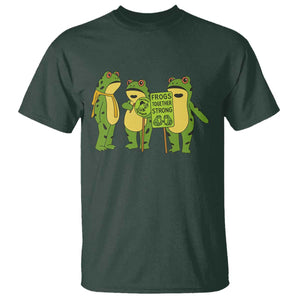 Frogs Together Strong T Shirt Portland Frog Resist Protest TS02 Dark Forest Green Print Your Wear