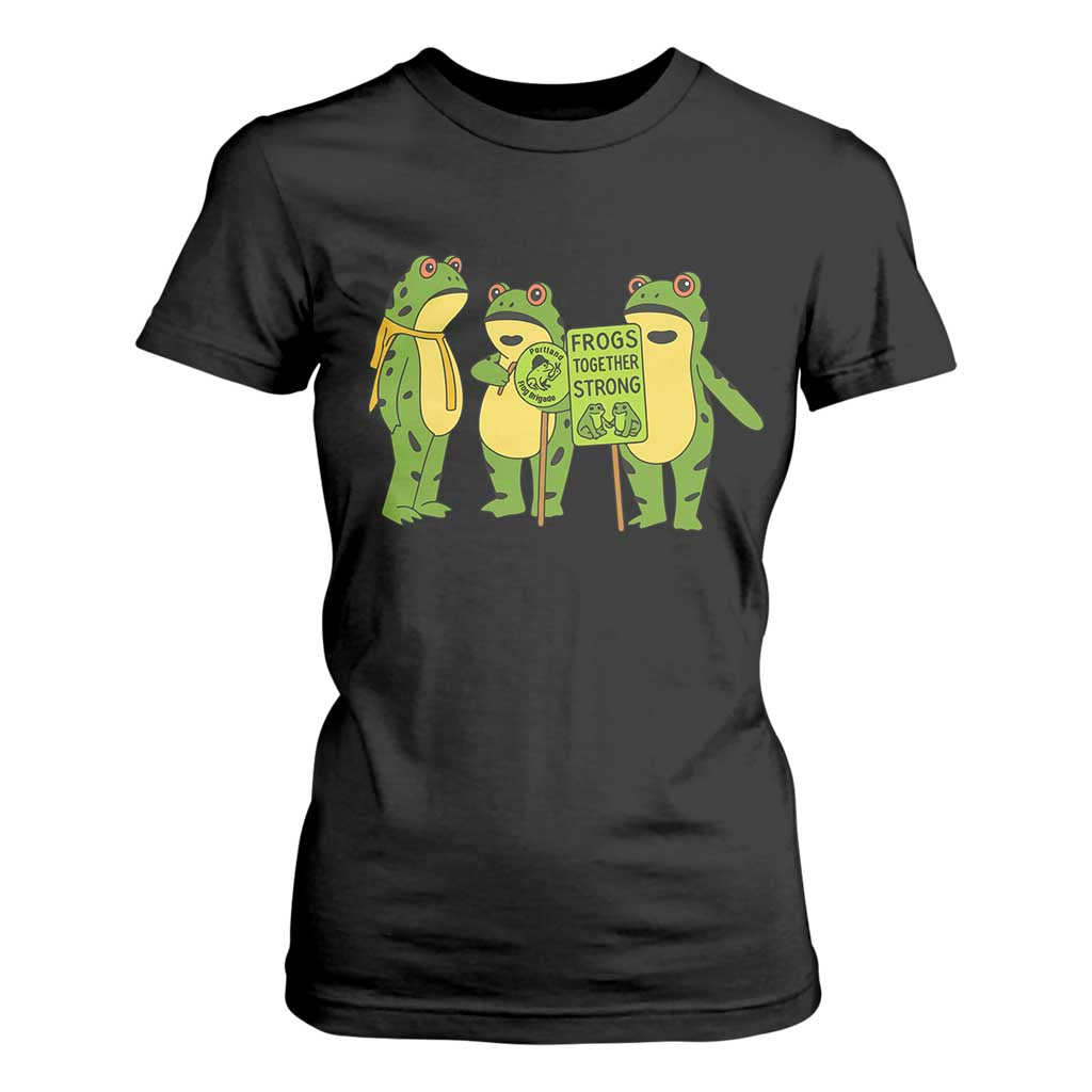 Frogs Together Strong T Shirt For Women Portland Frog Resist Protest TS02 Black Print Your Wear