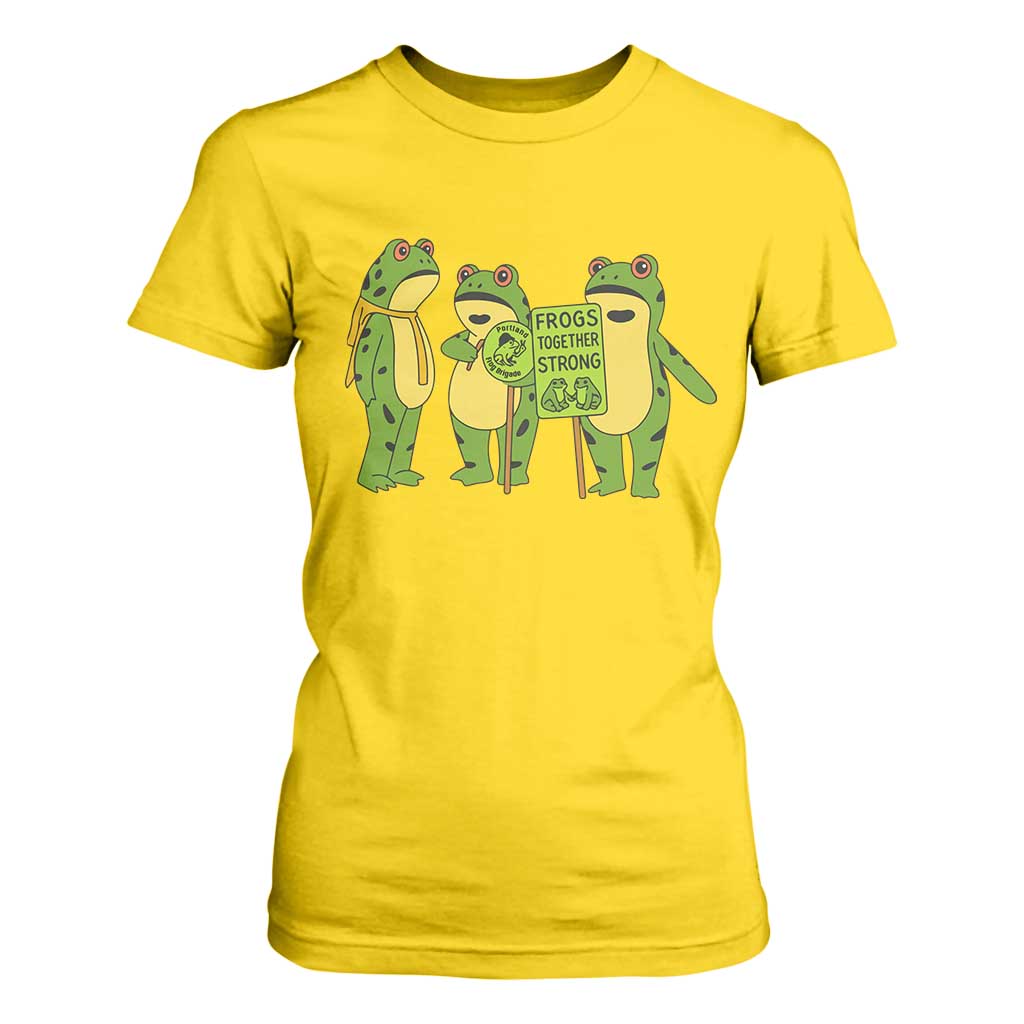 Frogs Together Strong T Shirt For Women Portland Frog Resist Protest TS02 Daisy Print Your Wear