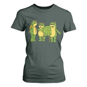 Frogs Together Strong T Shirt For Women Portland Frog Resist Protest TS02 Dark Forest Green Print Your Wear