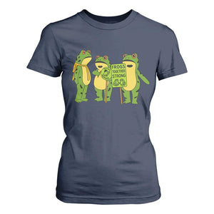 Frogs Together Strong T Shirt For Women Portland Frog Resist Protest TS02 Navy Print Your Wear