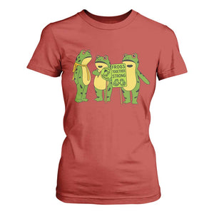 Frogs Together Strong T Shirt For Women Portland Frog Resist Protest TS02 Red Print Your Wear