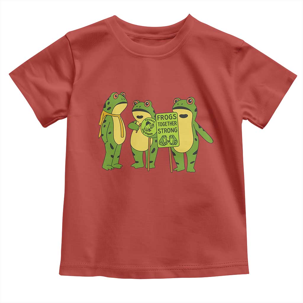 Frogs Together Strong Toddler T Shirt Portland Frog Resist Protest TS02 Red Print Your Wear