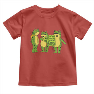 Frogs Together Strong Toddler T Shirt Portland Frog Resist Protest TS02 Red Print Your Wear