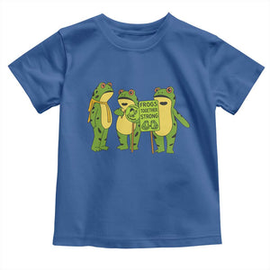 Frogs Together Strong Toddler T Shirt Portland Frog Resist Protest TS02 Royal Blue Print Your Wear