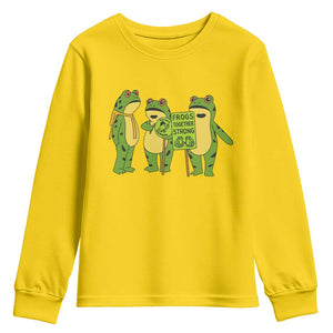 Frogs Together Strong Youth Sweatshirt Portland Frog Resist Protest TS02 Daisy Print Your Wear