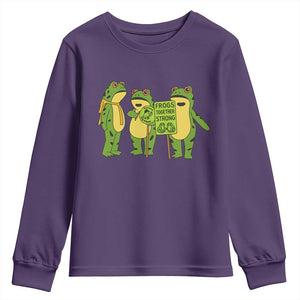 Frogs Together Strong Youth Sweatshirt Portland Frog Resist Protest TS02 Purple Print Your Wear