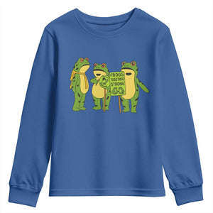 Frogs Together Strong Youth Sweatshirt Portland Frog Resist Protest TS02 Royal Blue Print Your Wear