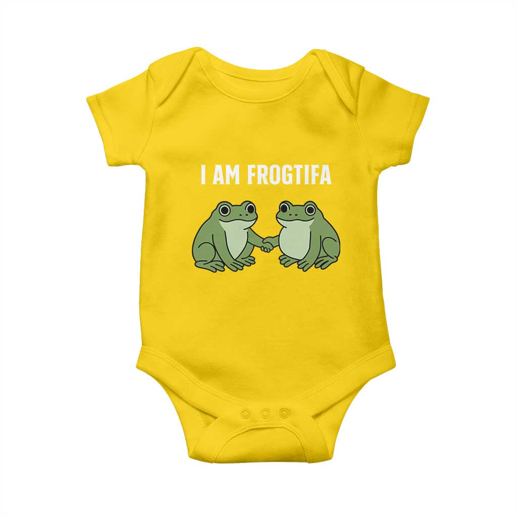 I Am Frogtifa Baby Onesie Portland Frog Resist Protest Handshake Frogs TS02 Daisy Print Your Wear