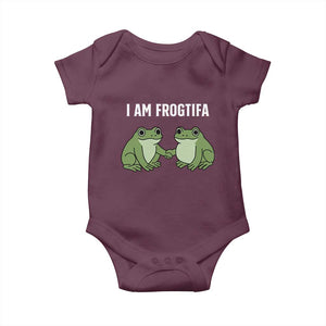 I Am Frogtifa Baby Onesie Portland Frog Resist Protest Handshake Frogs TS02 Maroon Print Your Wear