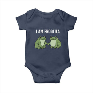 I Am Frogtifa Baby Onesie Portland Frog Resist Protest Handshake Frogs TS02 Navy Print Your Wear
