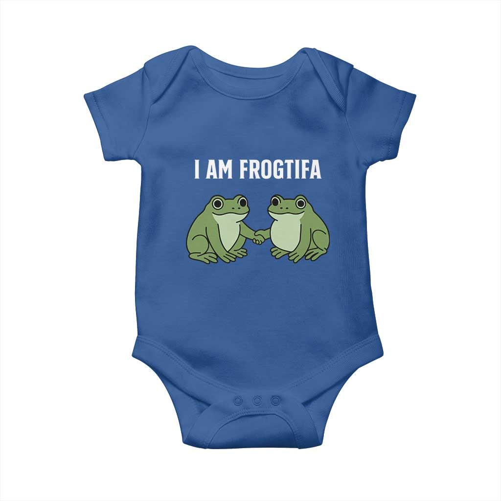 I Am Frogtifa Baby Onesie Portland Frog Resist Protest Handshake Frogs TS02 Royal Blue Print Your Wear