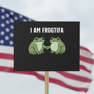I Am Frogtifa Protest Sign Portland Frog Resist Protest Handshake Frogs - Print Your Wear