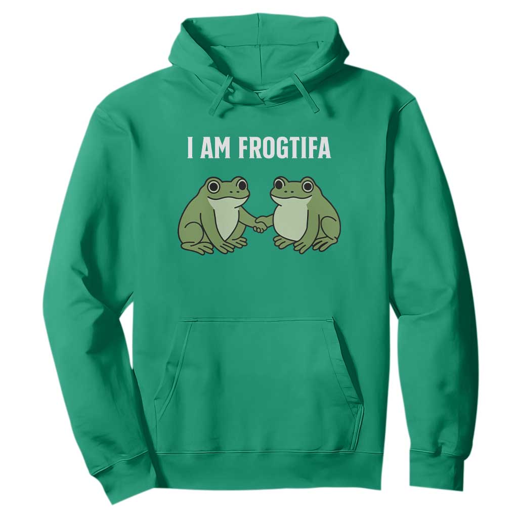I Am Frogtifa Hoodie Portland Frog Resist Protest Handshake Frogs TS02 Irish Green Print Your Wear
