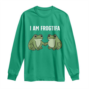 I Am Frogtifa Long Sleeve Shirt Portland Frog Resist Protest Handshake Frogs TS02 Irish Green Print Your Wear