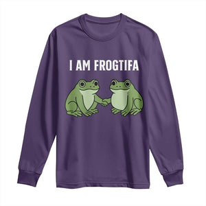 I Am Frogtifa Long Sleeve Shirt Portland Frog Resist Protest Handshake Frogs TS02 Purple Print Your Wear