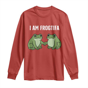 I Am Frogtifa Long Sleeve Shirt Portland Frog Resist Protest Handshake Frogs TS02 Red Print Your Wear