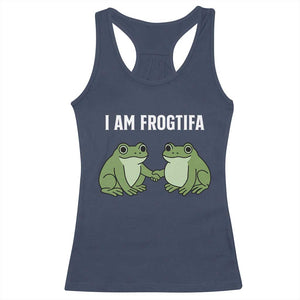 I Am Frogtifa Racerback Tank Top Portland Frog Resist Protest Handshake Frogs TS02 Navy Print Your Wear