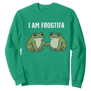I Am Frogtifa Sweatshirt Portland Frog Resist Protest Handshake Frogs TS02 Irish Green Print Your Wear