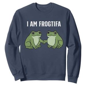 I Am Frogtifa Sweatshirt Portland Frog Resist Protest Handshake Frogs TS02 Navy Print Your Wear