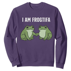 I Am Frogtifa Sweatshirt Portland Frog Resist Protest Handshake Frogs TS02 Purple Print Your Wear