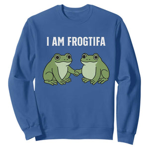 I Am Frogtifa Sweatshirt Portland Frog Resist Protest Handshake Frogs TS02 Royal Blue Print Your Wear