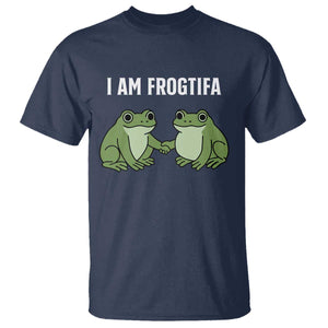 I Am Frogtifa T Shirt Portland Frog Resist Protest Handshake Frogs TS02 Navy Print Your Wear
