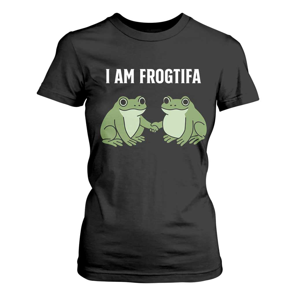 I Am Frogtifa T Shirt For Women Portland Frog Resist Protest Handshake Frogs TS02 Black Print Your Wear