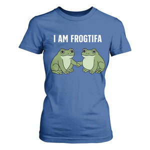 I Am Frogtifa T Shirt For Women Portland Frog Resist Protest Handshake Frogs TS02 Royal Blue Print Your Wear