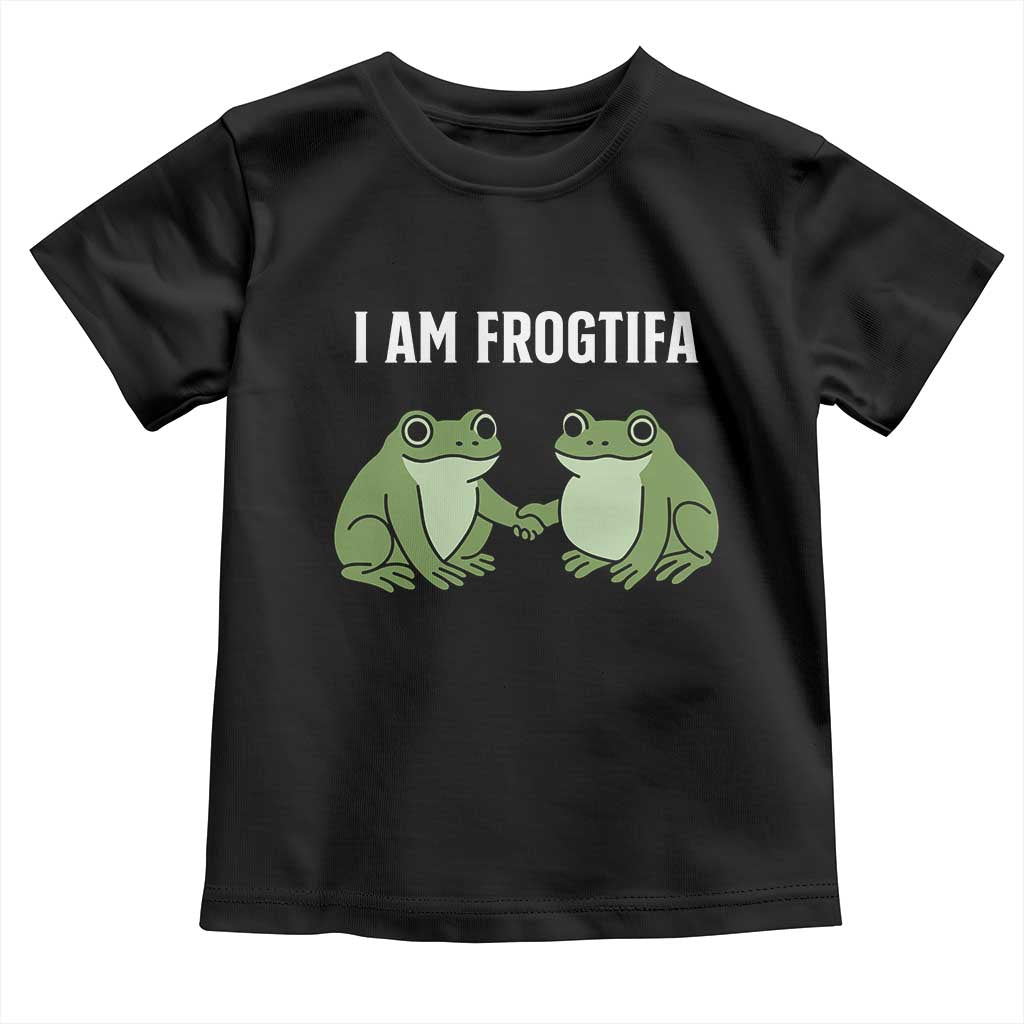 I Am Frogtifa Toddler T Shirt Portland Frog Resist Protest Handshake Frogs TS02 Black Print Your Wear