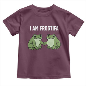 I Am Frogtifa Toddler T Shirt Portland Frog Resist Protest Handshake Frogs TS02 Maroon Print Your Wear