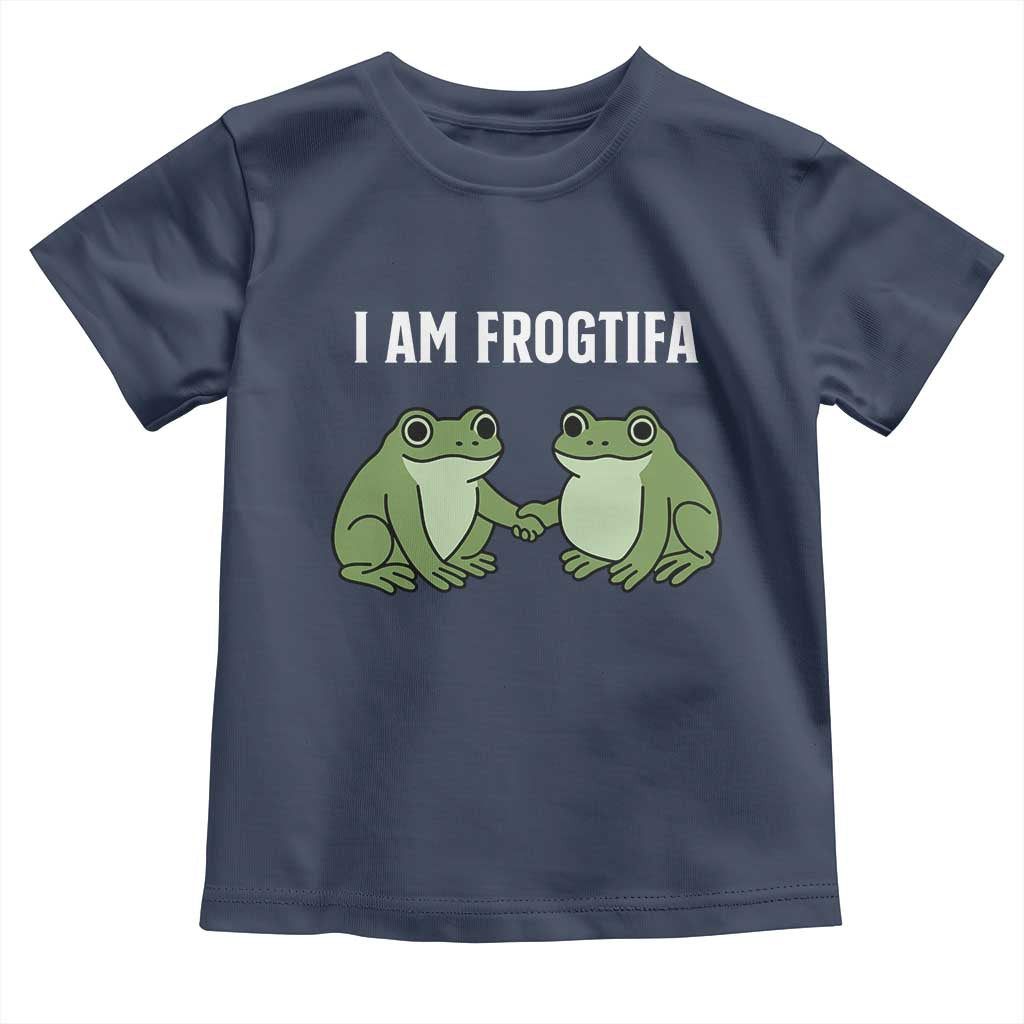 I Am Frogtifa Toddler T Shirt Portland Frog Resist Protest Handshake Frogs TS02 Navy Print Your Wear