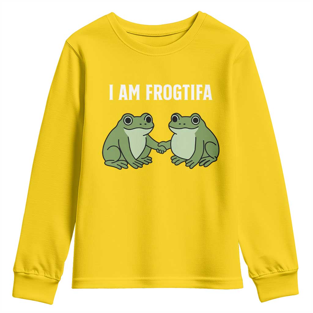 I Am Frogtifa Youth Sweatshirt Portland Frog Resist Protest Handshake Frogs TS02 Daisy Print Your Wear