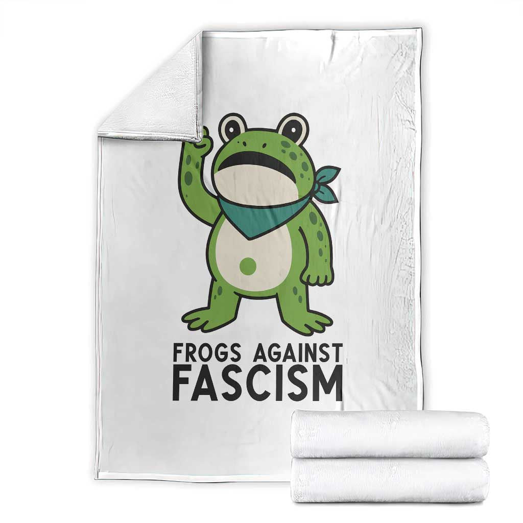 Frogs Against Fascism Throw Blanket Portland Resist Protest Antifascist TS02 White Print Your Wear