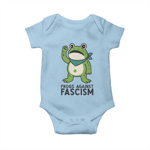 Frogs Against Fascism Baby Onesie Portland Resist Protest Antifascist TS02 Light Blue Print Your Wear
