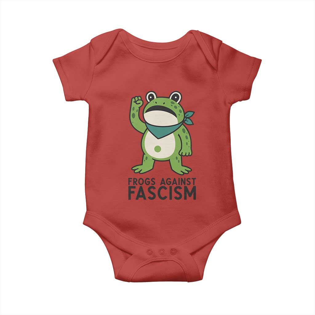 Frogs Against Fascism Baby Onesie Portland Resist Protest Antifascist TS02 Red Print Your Wear