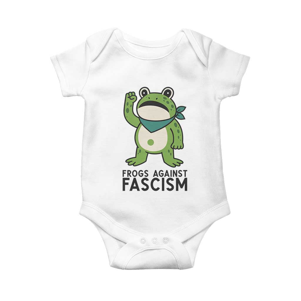 Frogs Against Fascism Baby Onesie Portland Resist Protest Antifascist TS02 White Print Your Wear