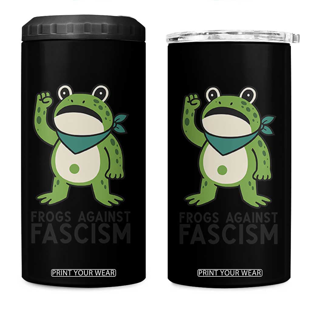 Frogs Against Fascism 4 in 1 Can Cooler Tumbler Portland Resist Protest Antifascist TS02 One Size: 16 oz White Print Your Wear