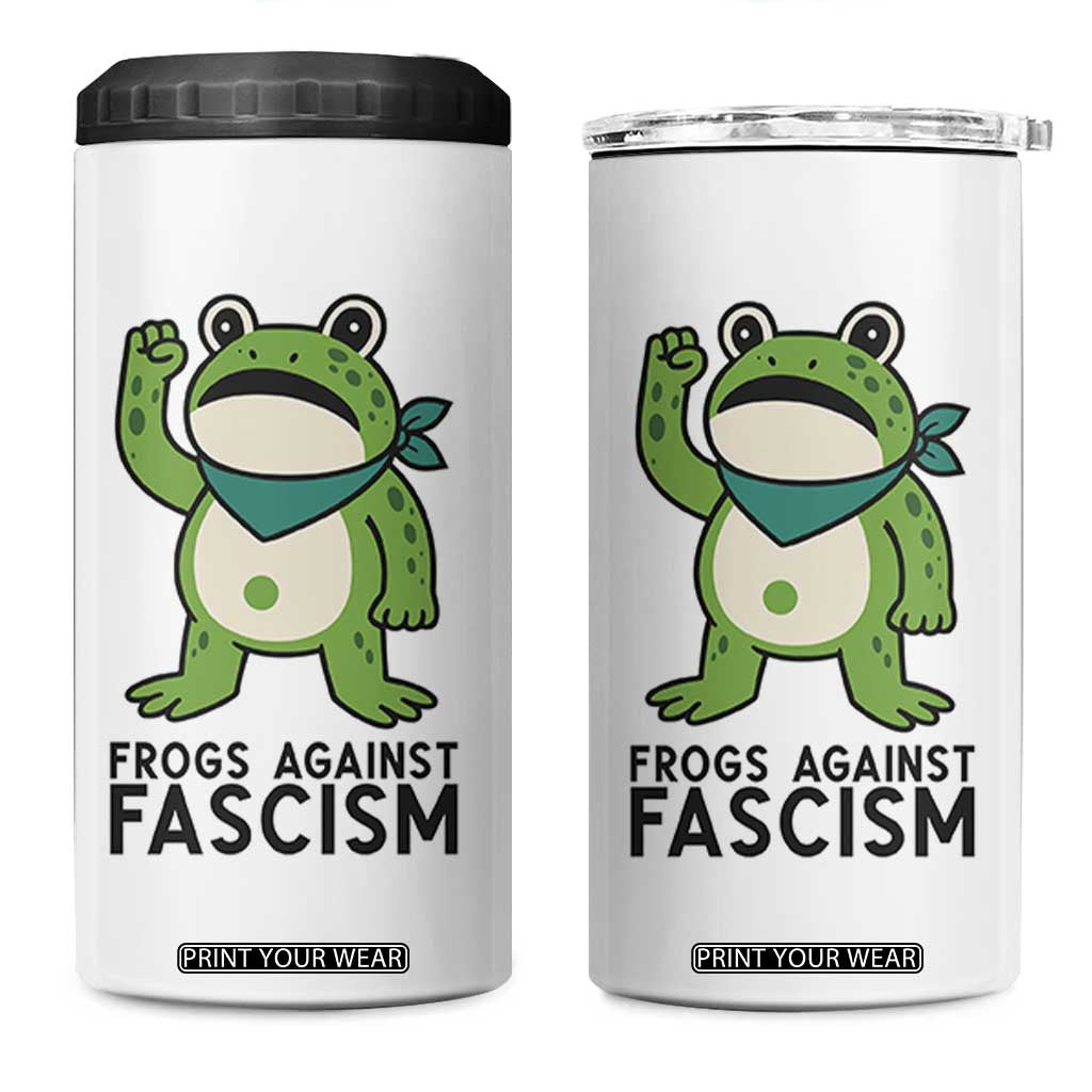 Frogs Against Fascism 4 in 1 Can Cooler Tumbler Portland Resist Protest Antifascist TS02 One Size: 16 oz White Print Your Wear